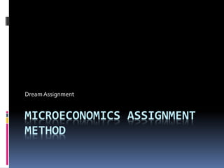 MICROECONOMICS ASSIGNMENT
METHOD
Dream Assignment
 