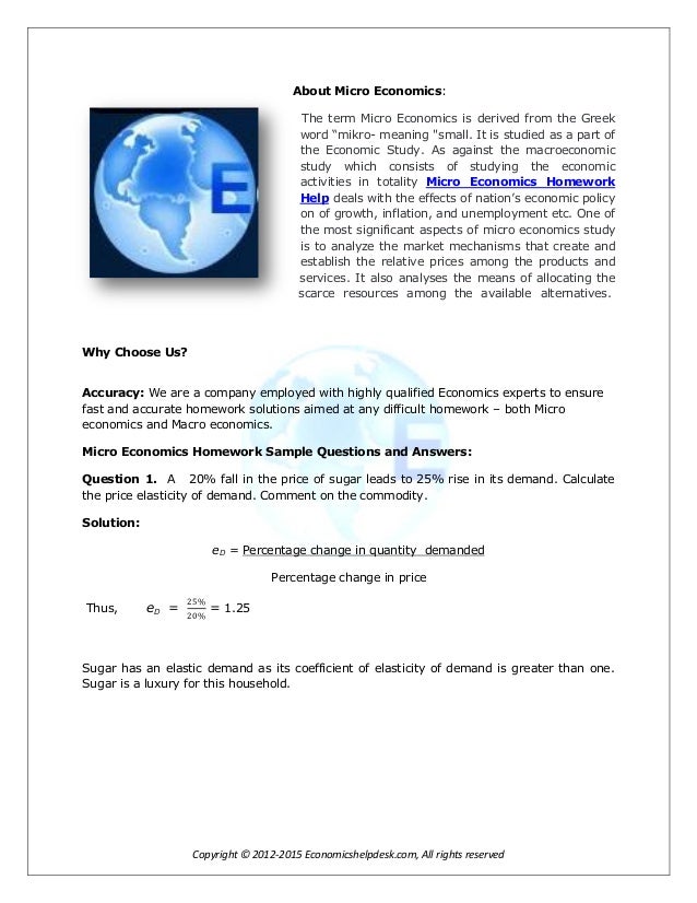 Help with economics homework