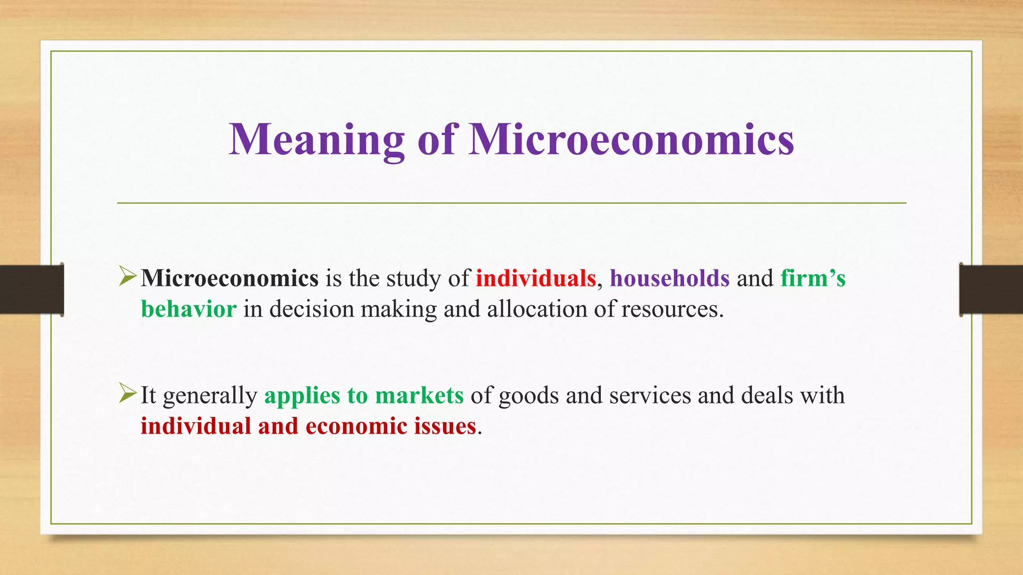 Microeconomics meaning, definition nature and scope
