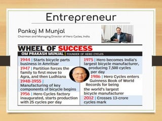 Entrepreneur
Pankaj M Munjal
Chairman and Managing Director of Hero Cycles, India
 