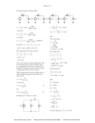 Microelectronics Problems Solutions for Problems in Microelectronic Circuits, 8th International ...
