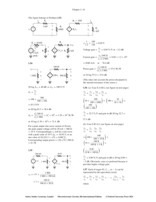 Microelectronics Problems Solutions for Problems in Microelectronic Circuits, 8th International ...
