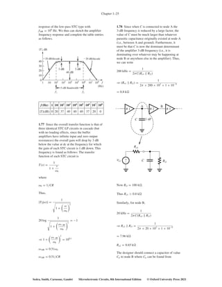 Microelectronics Problems Solutions for Problems in Microelectronic Circuits, 8th International ...