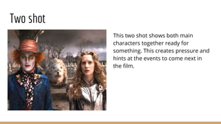 Two shot
This two shot shows both main
characters together ready for
something. This creates pressure and
hints at the events to come next in
the film.
 