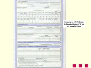 Formulario 460/J (dorso)
de Inscripción en AFIP de
    personas jurídicas
 