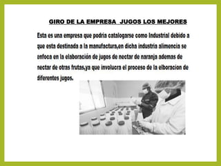 GIRO DE LA EMPRESA JUGOS LOS MEJORES
 