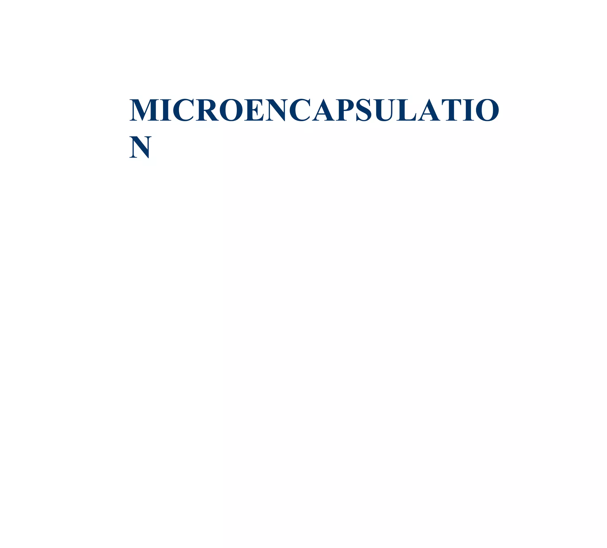 MICROENCAPSULATIO
N
 