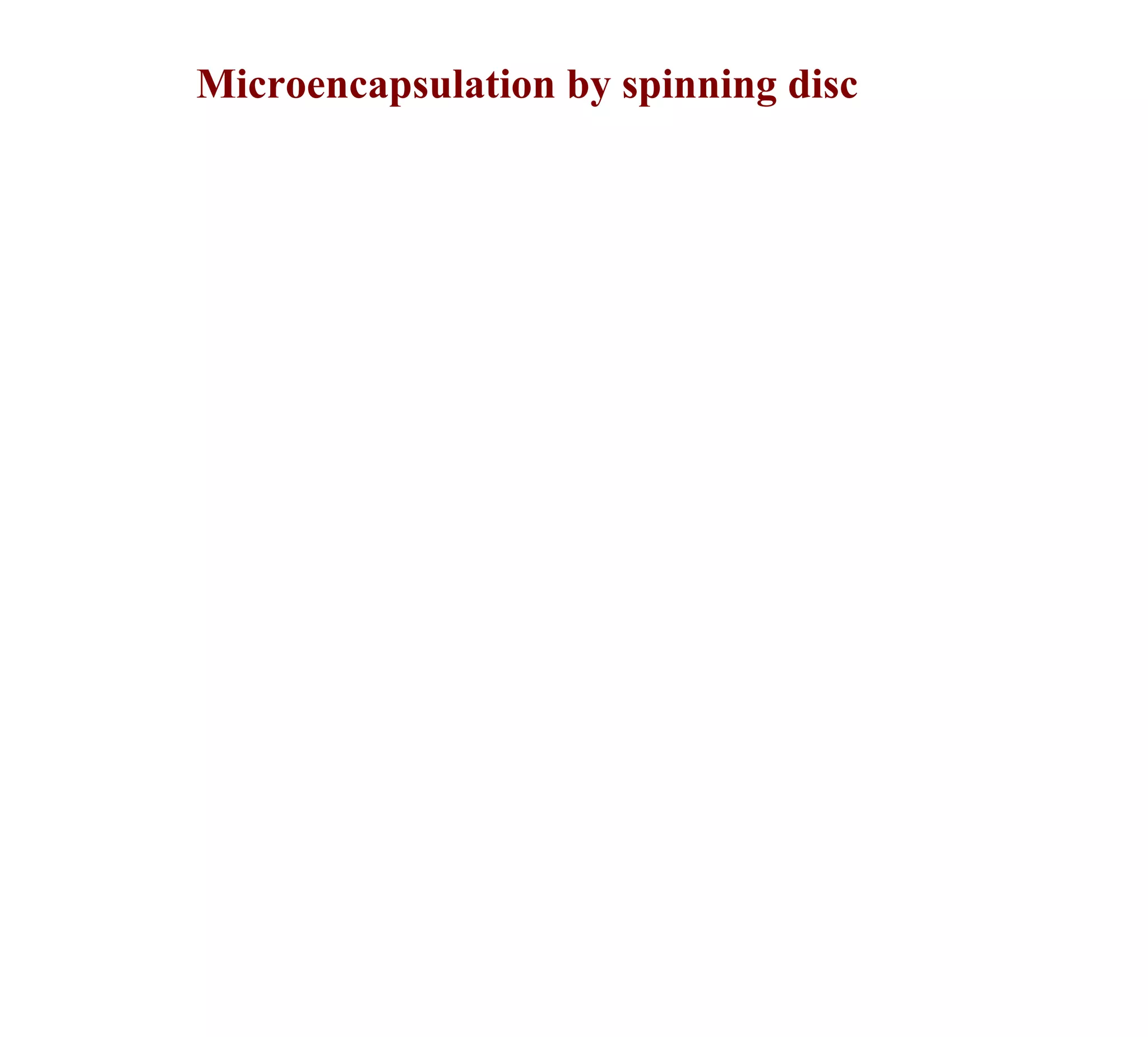 Microencapsulation by spinning disc
 