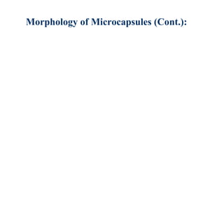 Morphology of Microcapsules (Cont.):
 