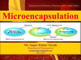 11
Microencapsulation
04/06/16 sagar kishor savale
 