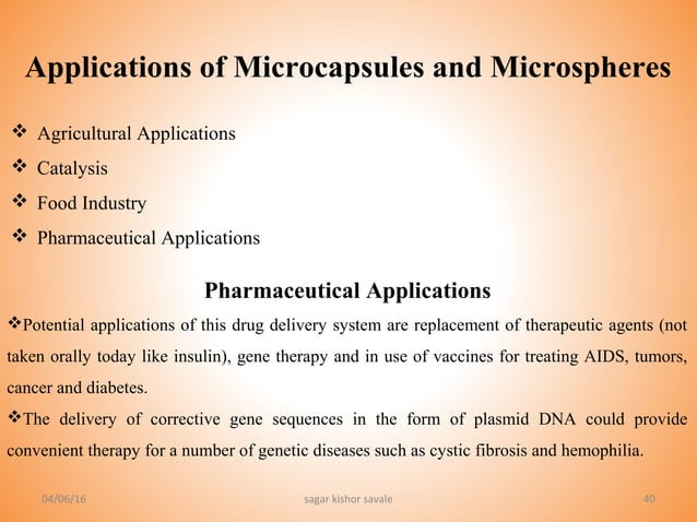 Microencapsulation | PPT | Chemistry | Science