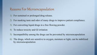 Microencapsulation Medication Microencapsulation | PPTX