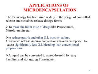 Microencapsulation final prof.pdf pharm d | PDF