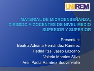 Presentan:
Beatriz Adriana Hernández Ramírez
Hedna Itzel Jasso Lazcano
Valeria Morales Silva
Areli Paola Ramírez Souvervielle
 
