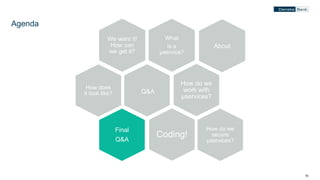 7070
Agenda
What
is a
µservice?
We want it!
How can
we get it?
How does
it look like?
How do we
work with
µservices?
How do we
secure
µservices?
Coding!
Q&A
About
Final
Q&A
 