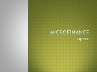 Microfinance English III 