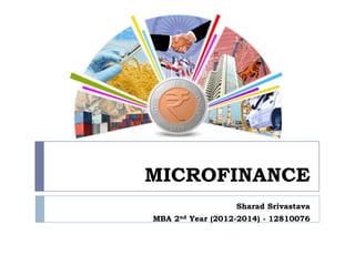 MICROFINANCE
Sharad Srivastava
MBA 2nd Year (2012-2014) - 12810076

 