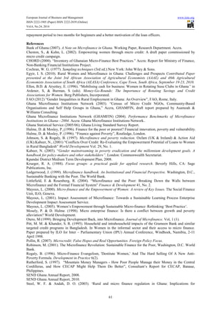 Microfinance and rural women empowerment in the kpandai district of ...