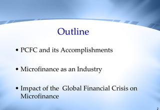 Microfinance and the Global Financial Crisis | PPT