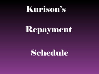 Kurison’s Repayment Schedule 