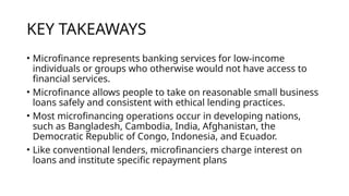 Microfinance Operations Microfinance Institutuions and macrofinance .pptx
