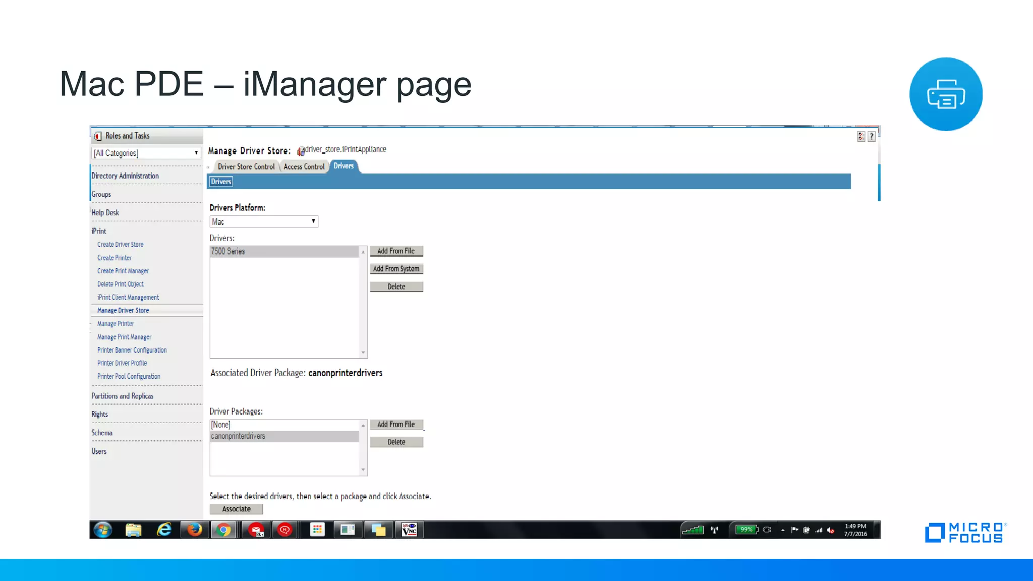 23
Mac PDE – iManager page
 
