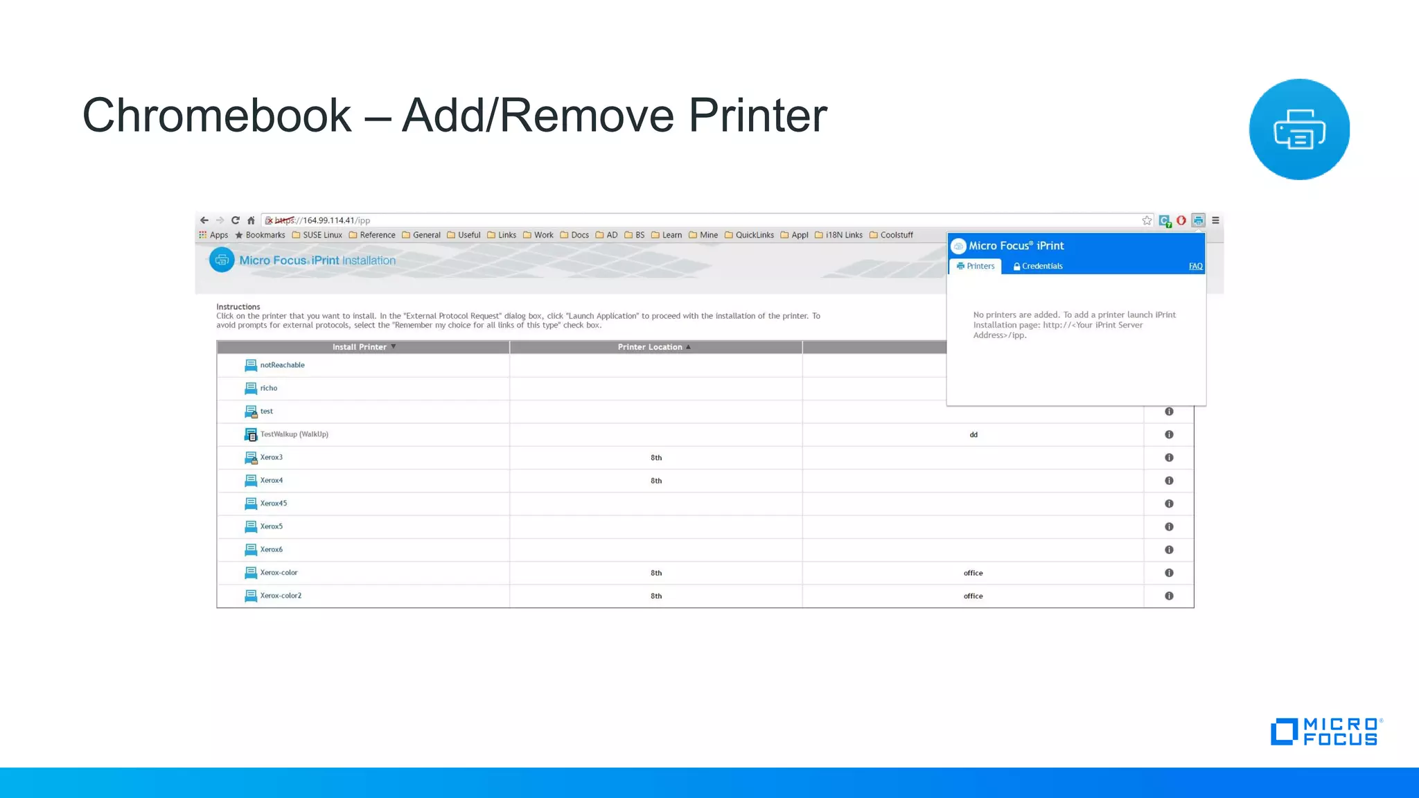 28
Chromebook – Add/Remove Printer
 