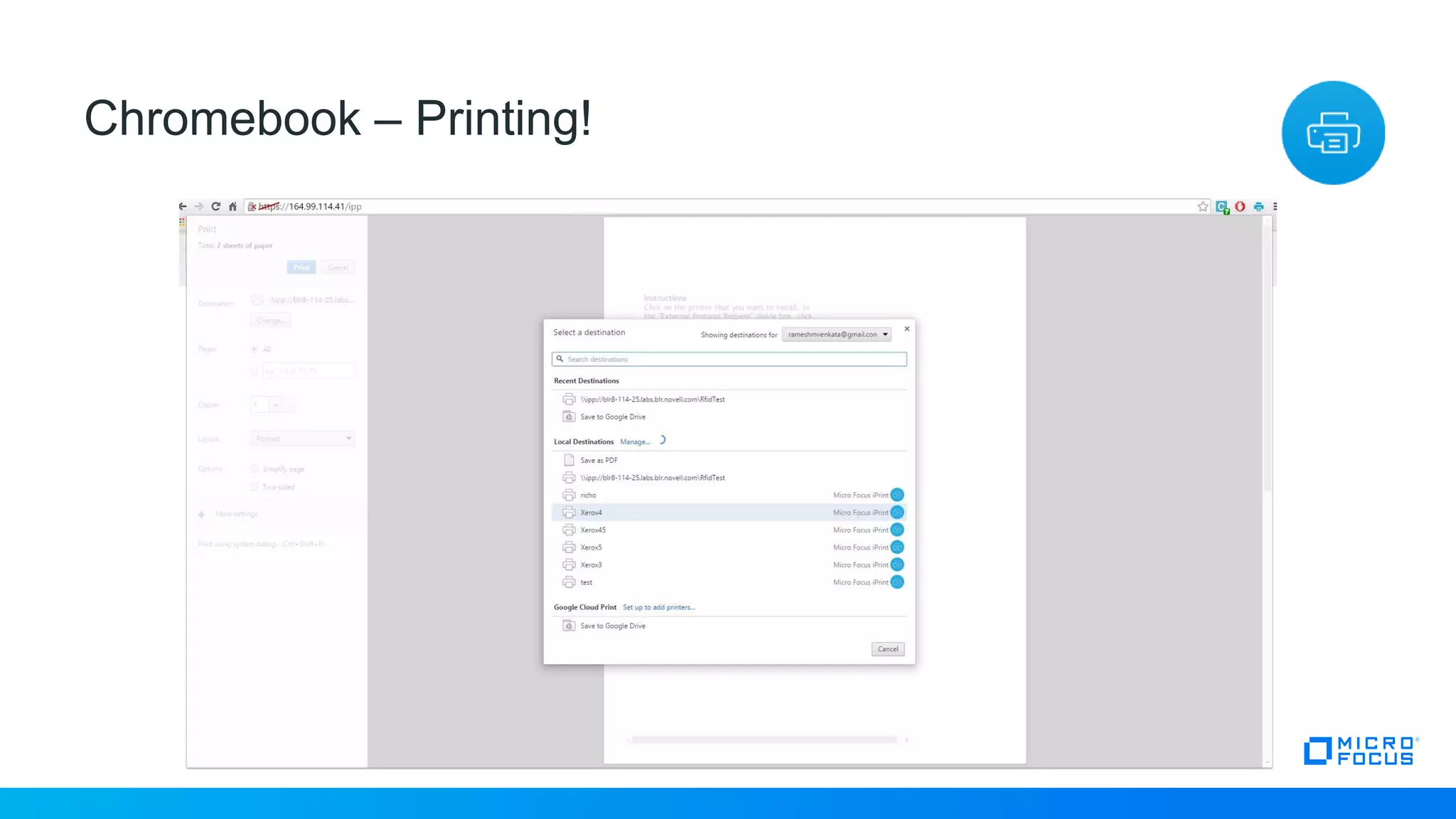 31
Chromebook – Printing!
 