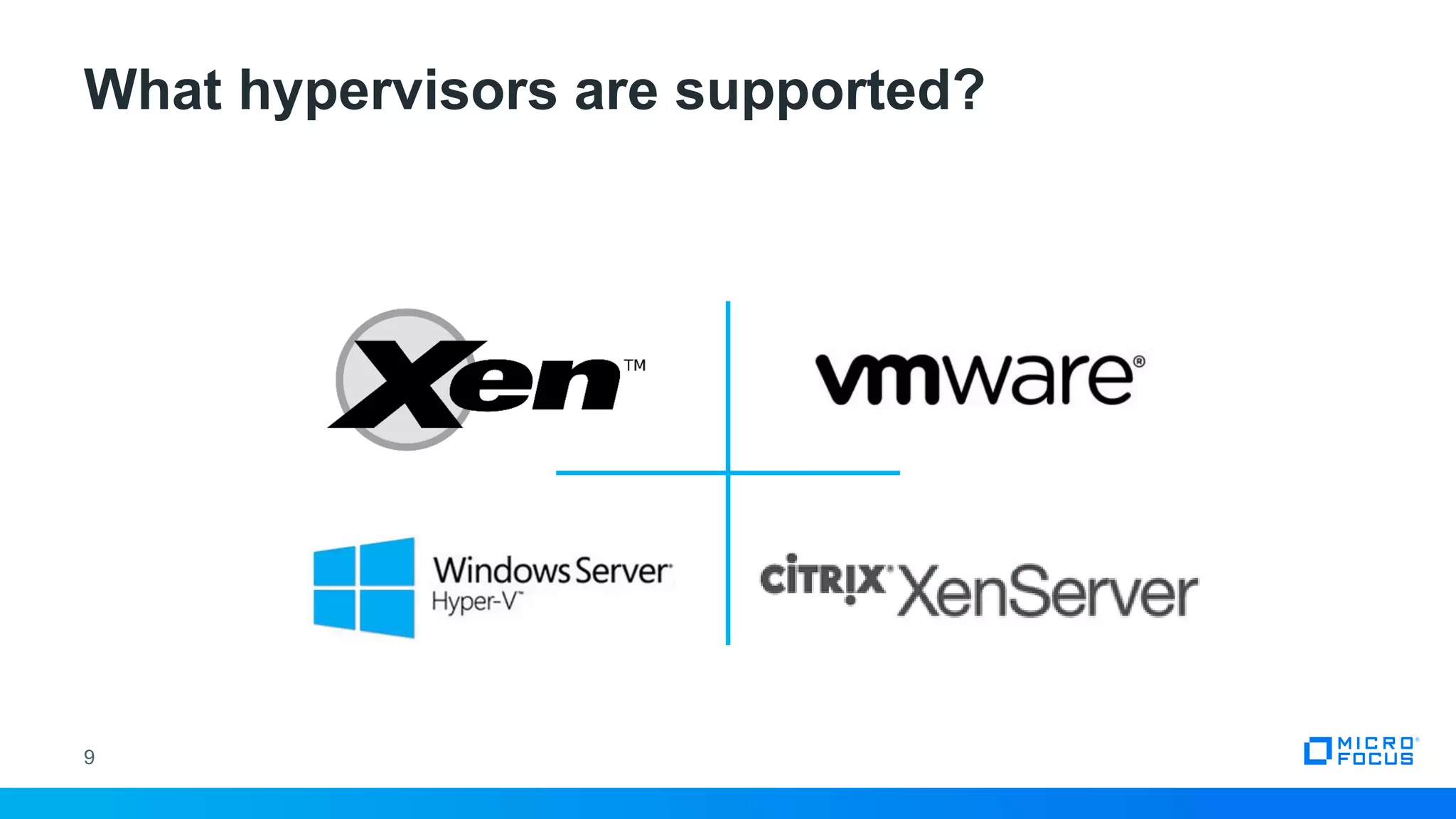 What hypervisors are supported?
9
 