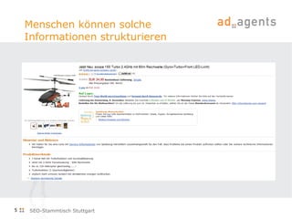 Menschen können solche Informationen strukturieren SEO-Stammtisch Stuttgart 