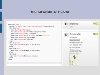 MICROFORMATO: HCARD
 