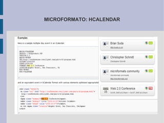 MICROFORMATO: HCALENDAR
 