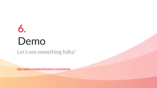 6.
Demo
Let’s see something folks!
https://github.com/plansoft-it/demo-microfrontends
 
