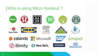 Who is using Micro frontend ?
6
 