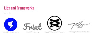 Libs and Frameworks
https://single-spa.js.org https://frint.js.org https://github.com/ara-framework https://github.com/zalando/tailor
 