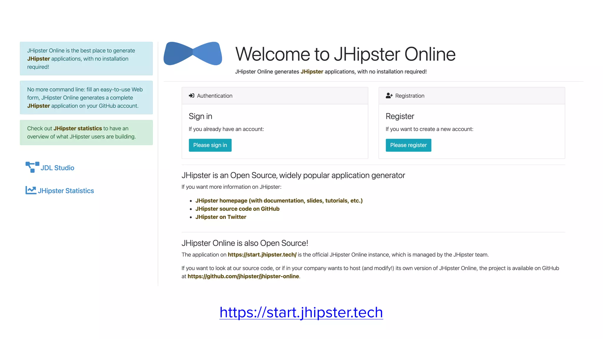 https://start.jhipster.tech
 