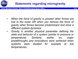 Microgravity Forces Microgravity4 innovation | PDF