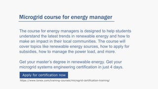 Microgrids Certification Training, The Solution for Powering The Future