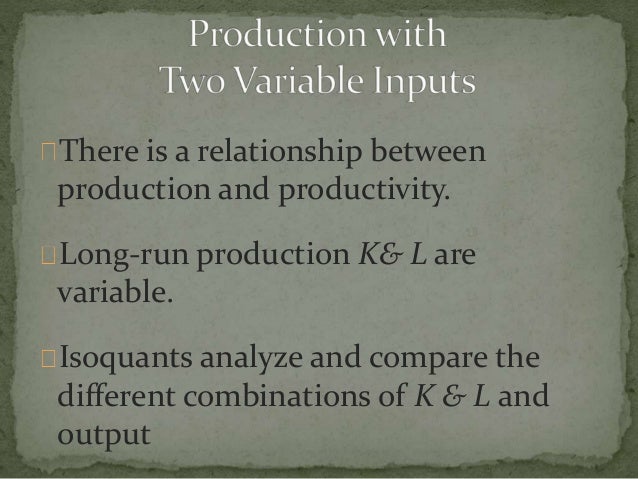production function with 2 variable inputs return to scale