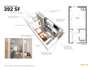 399 Congress - Micro Studio with sleeping niche	

330 sf	

 