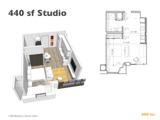 1350 Boylston Street Units	

440 sf Studio	

 