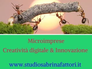 Microimprese 
Creatività digitale & Innovazione 
www.studiosabrinafattori.it 
 