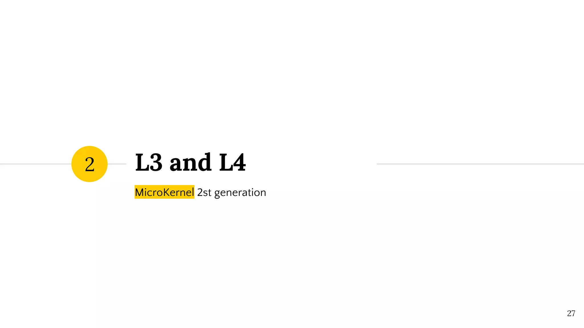 L3 and L4
MicroKernel 2st generation
2
27
 