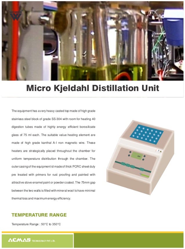 Micro Kjeldahl Distillation Unit by ACMAS Technologies Pvt Ltd.