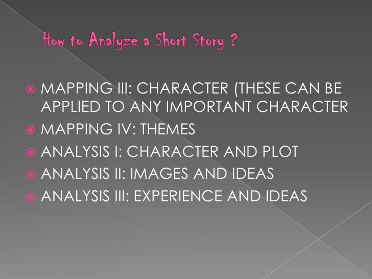 How to analyze a short story
