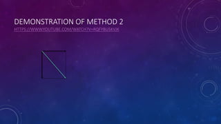 DEMONSTRATION OF METHOD 2
HTTPS://WWW.YOUTUBE.COM/WATCH?V=RQFYBU5KVJK
 