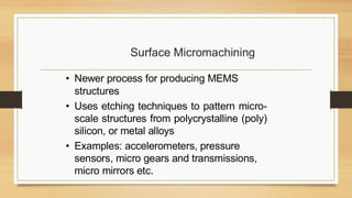 MICROMACHINING – Detailed Overview for Mechanical Engineering | PDF