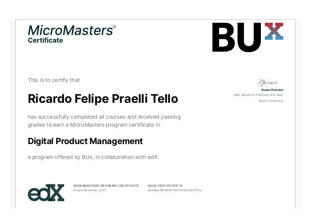 MicroMasters in Digital Product Management Credential