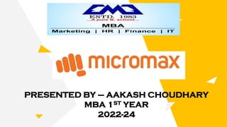PRESENTED BY – AAKASH CHOUDHARY
MBA 1ST YEAR
2022-24
 