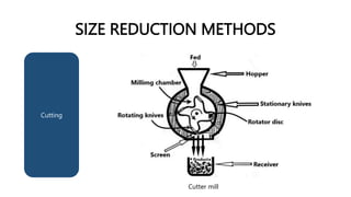 SIZE REDUCTION METHODS
Cutting
Cutter mill
 